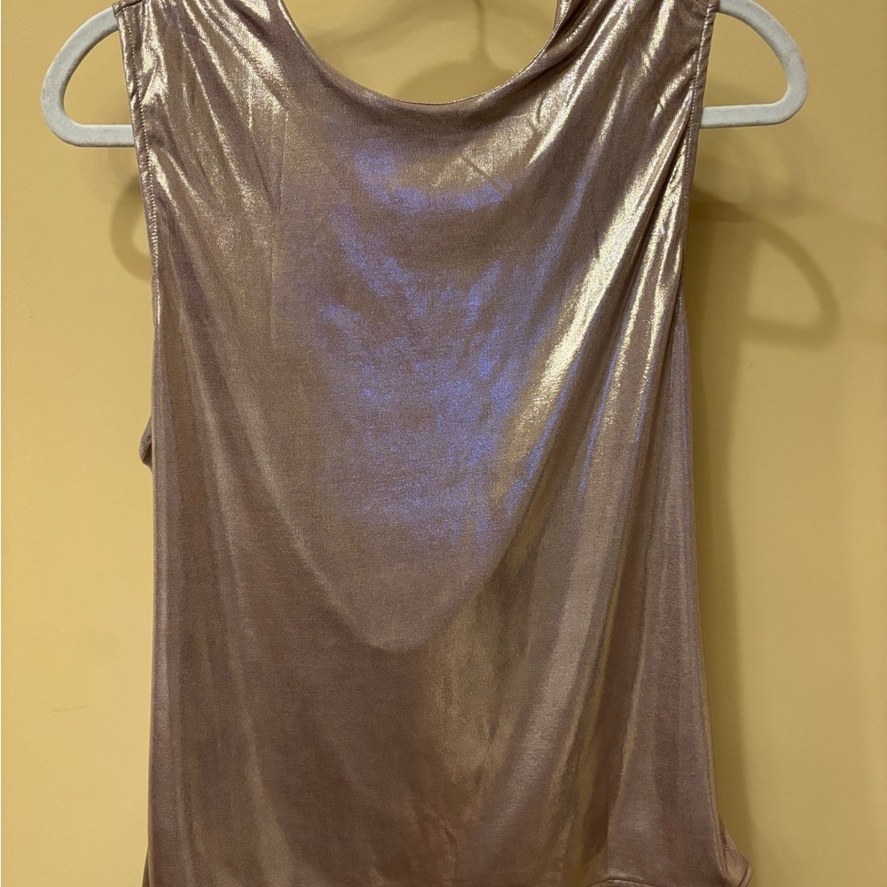 Free People Intimately Metallic Open Back Tank | Size M/L | Cowl Back Top - Picture 2 of 5